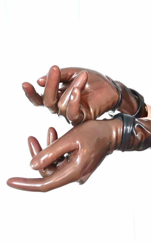 Transparent Black Gloves for Latex Look