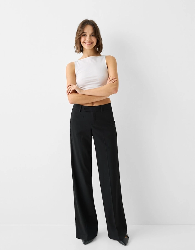 Pantalon tailoring straight taille basse - Pantalons - Femme