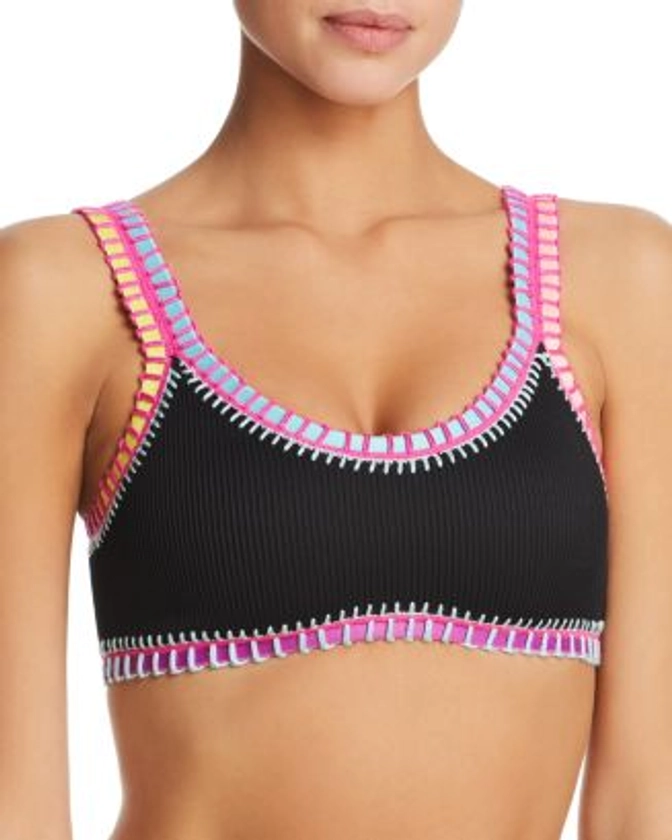 Platinum inspired by Solange Ferrarini Stitched Ribbed Sporty Bikini Top - 100% Exclusive Women - Bloomingdale's