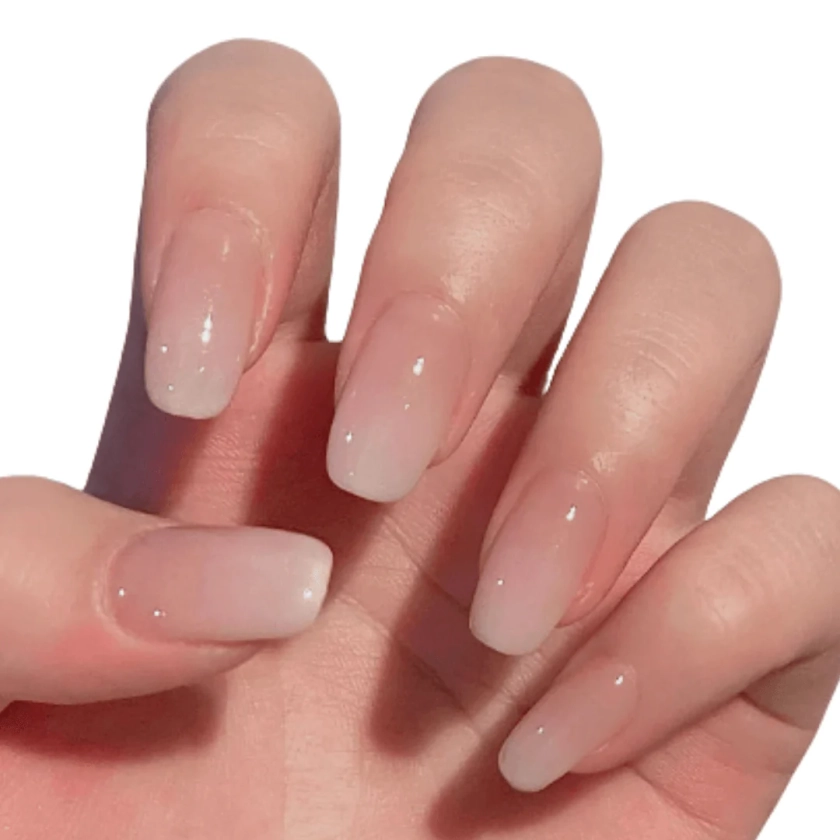 Ombre baby peach color press-on nails
