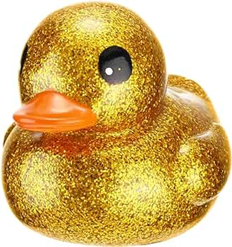 6.89 Inch Giant Glitter Rubber Duck Big Glitter Rubber Duck Large Sparkly Duck Bath Toy with Squeaky Sound for Summer Baby Shower Birthday Party Favor Gift(Gold, Glitter)