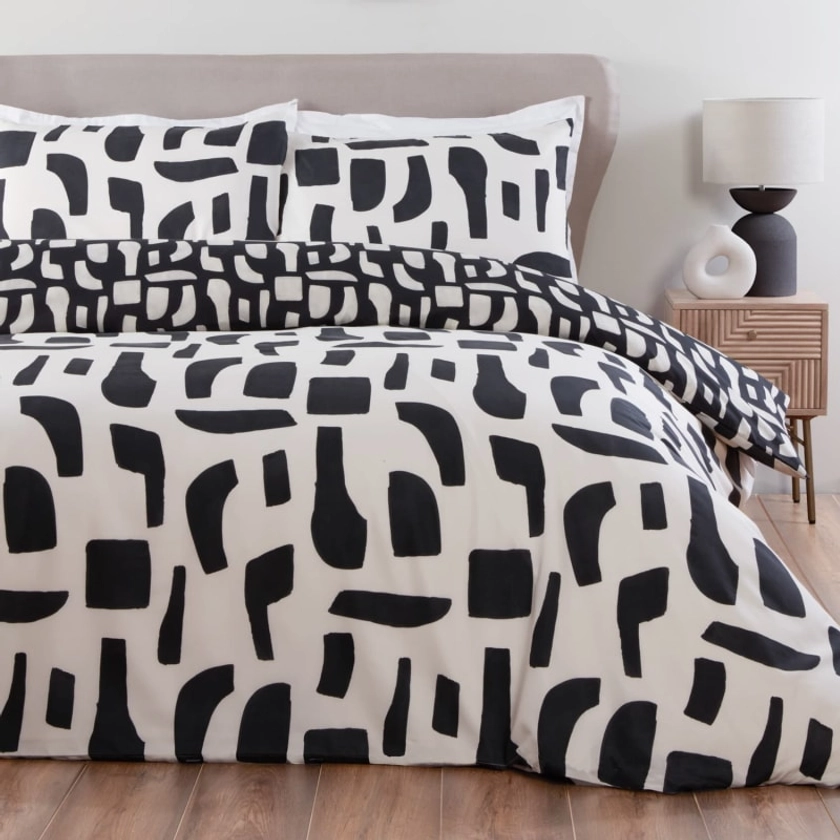 Abstract Double Duvet Set - Mono