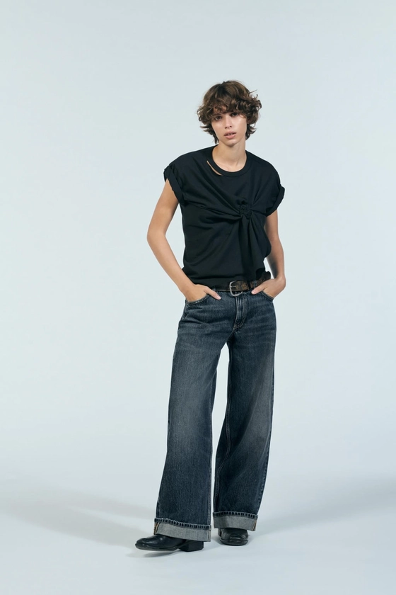 JEANS TRF RELAXED FOLD UP TIRO BAJO