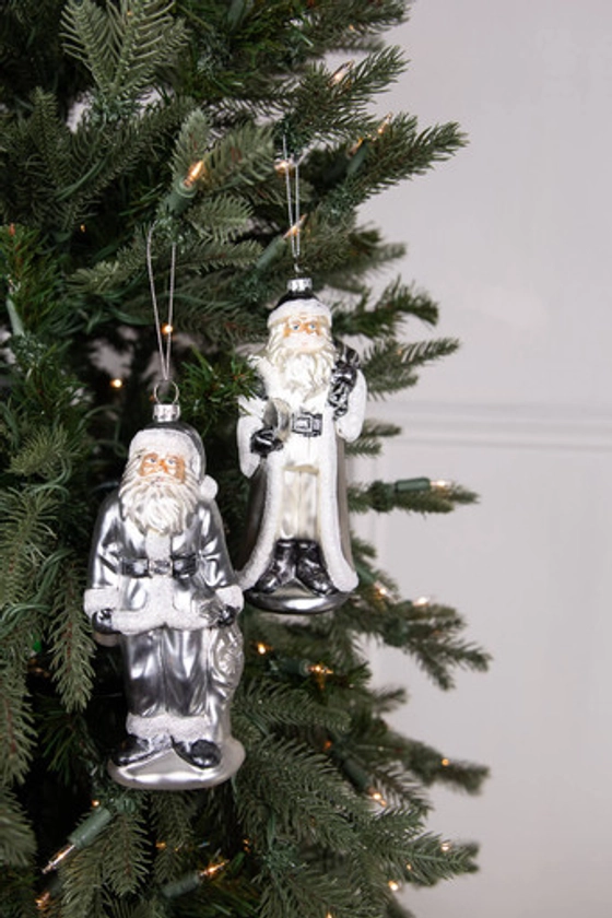 Glass Santa Ornament