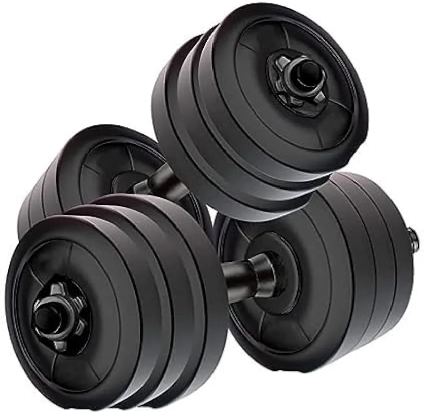 Buy BODY MAXX Adjustable Dumbells 10 Kg Pvc Weight Plates With 2 Iron Rods, Black Online at Low Prices in India - Amazon.in