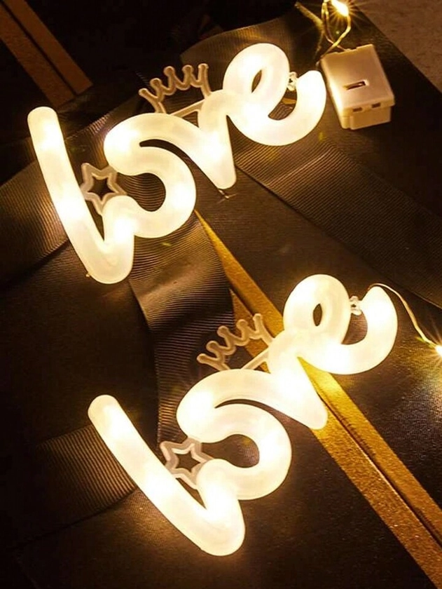 1 Piece Warm Color Led Decorative Light Strip, Love Living Room Wedding Party Decorative Light