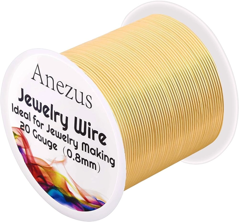 Amazon.com: 20 Gauge Jewelry Wire, Anezus Craft Wire Copper Beading Wire for Jewelry Making Supplies and Crafting (KC Gold, 30 Yards /25 Meters)