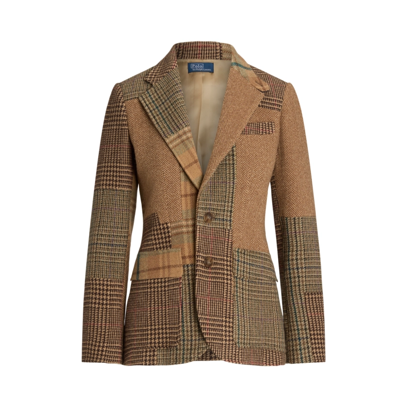 Patchwork Herringbone Tweed Blazer