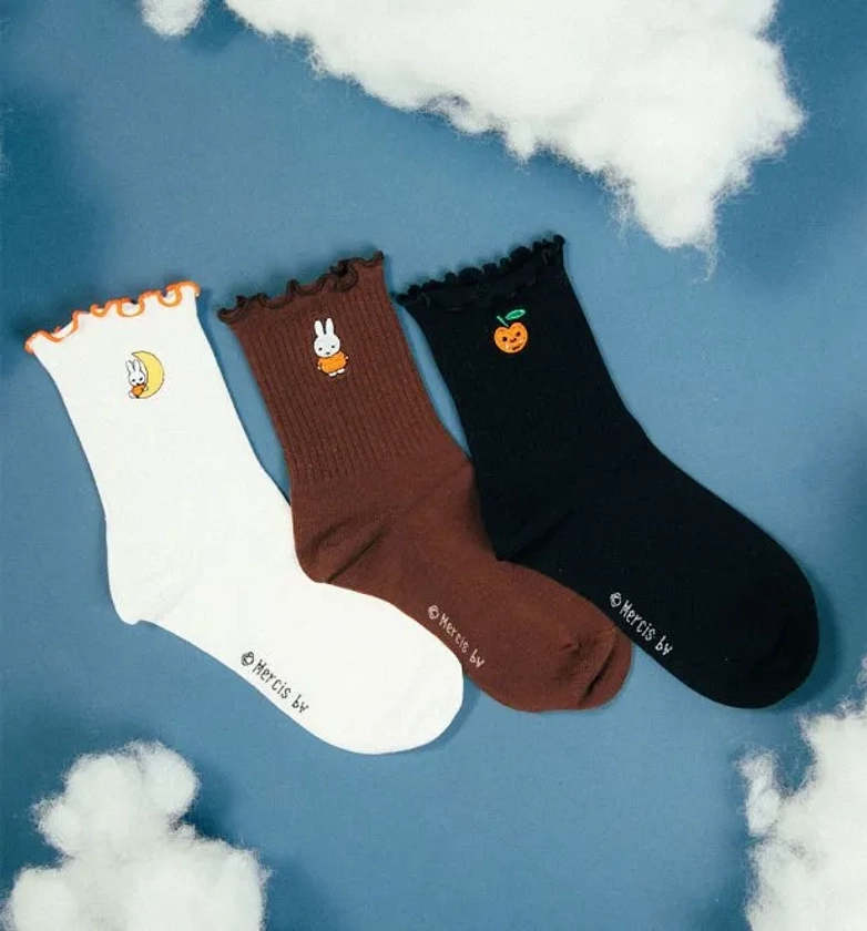 Miffy Pack of Three Frill Top Socks