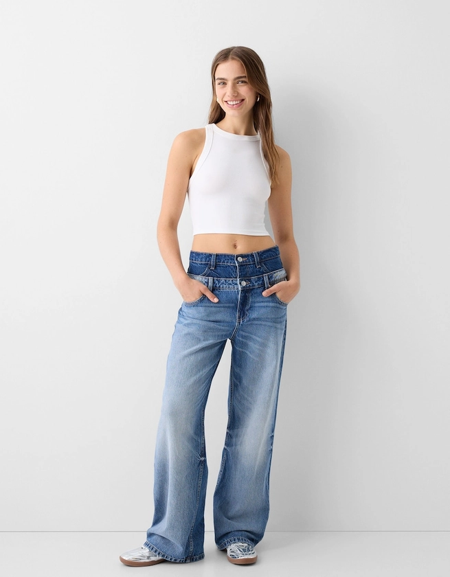 Jean baggy taille double - Pantalons - BSK Teen