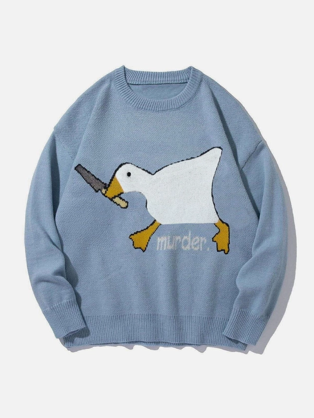 Aelfric Eden Cute Murder Goose Pattern Knit Sweater