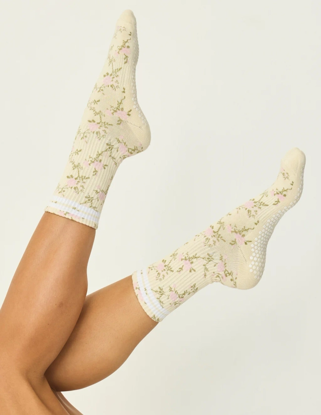 Vintage Rose Grip Sock