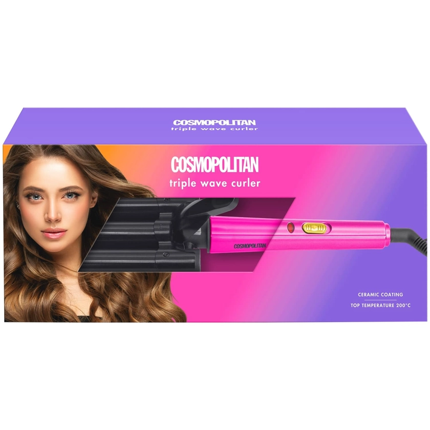 Cosmopolitan Triple Wave Curler - Pink