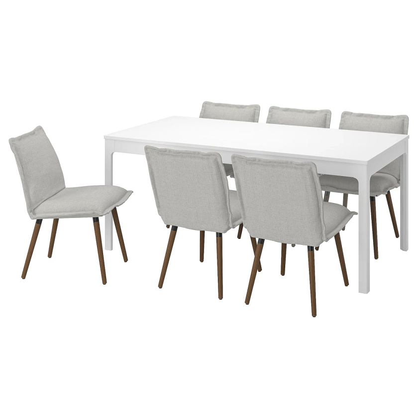 EKEDALEN / KLINTEN table et 6 chaises, blanc/Kilanda beige clair, 180/240 cm - IKEA