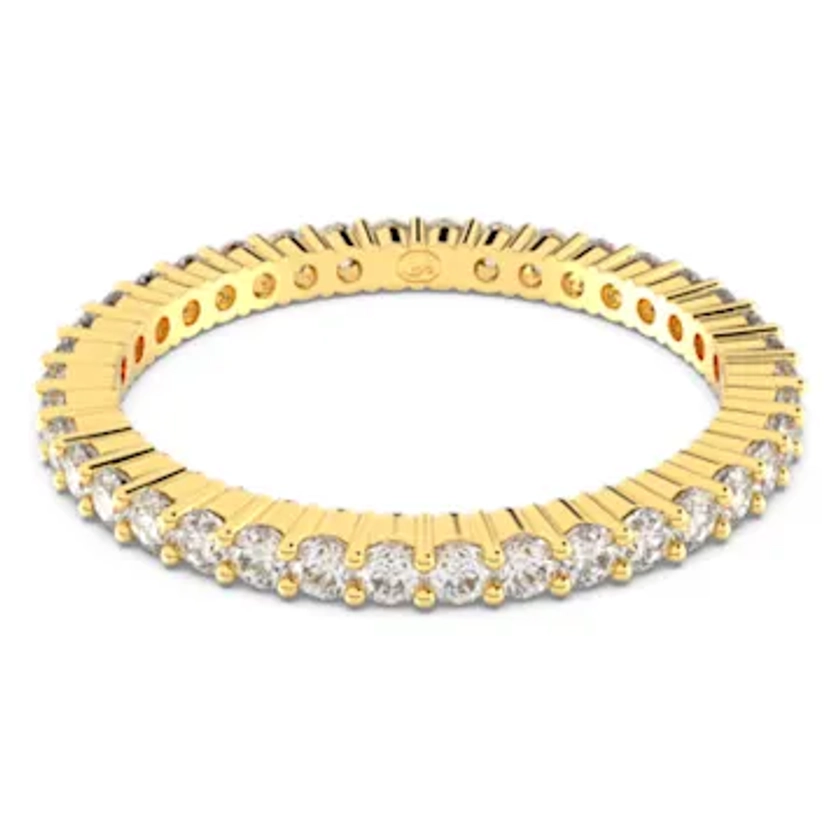 Vittore ring, Round cut, White, Gold-tone finish by SWAROVSKI