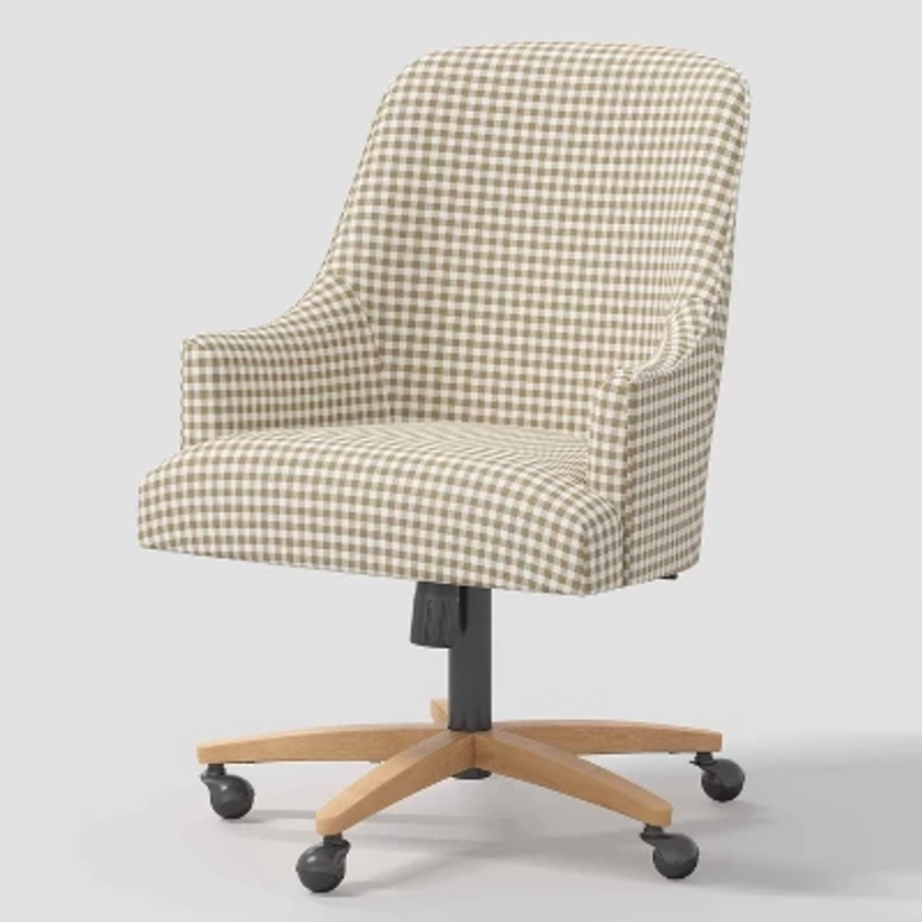 Santa Monica Office Chair Kale Gingham Taupe Cream - Threshold™ designed with Studio McGee