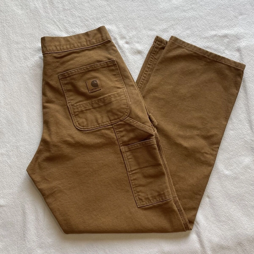 Carhartt Loose Fit Washed Duck Utility Work Pant Brown 30x30 Men's BN0011-M