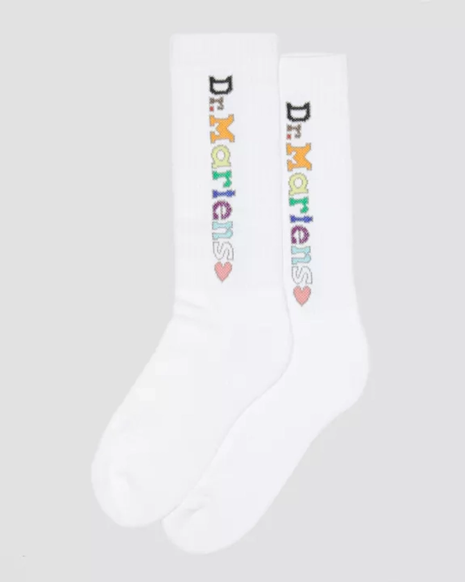 DR MARTENS Chaussettes Vertical Logo For Pride en coton m&eacute;lang&eacute;