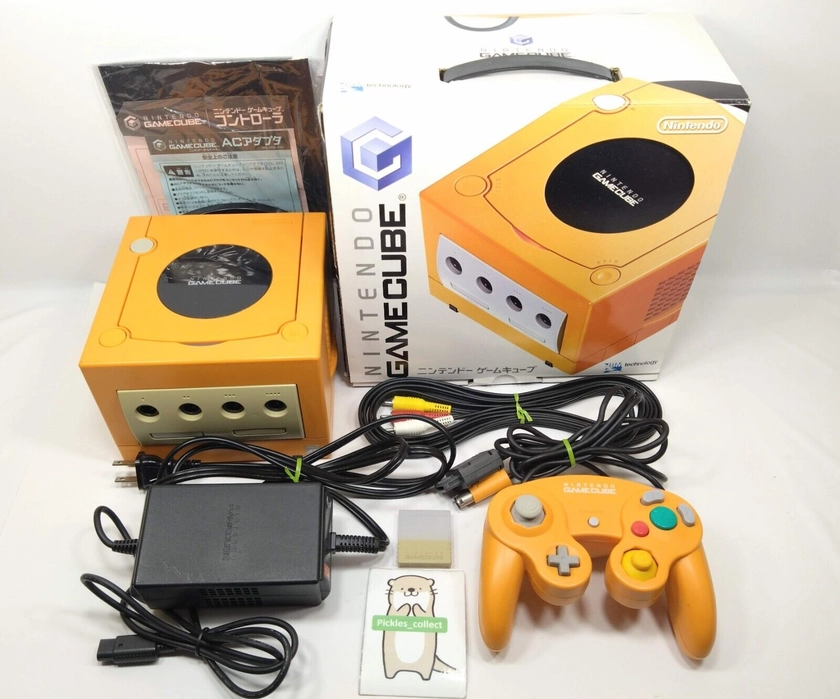 Nintendo GameCube DOL-001 NTSC-J Orange Console Set w/Box Tested 0111G