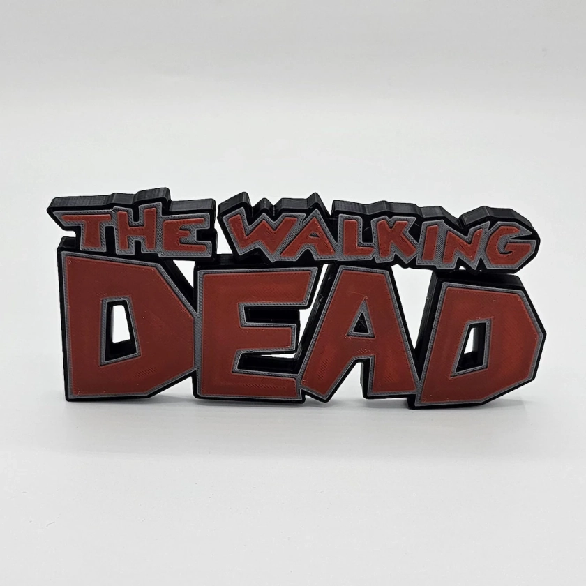 Support du logo de la bande dessinée The Walking Dead imprimé en 3D | Présentoir d'étagère | Objet de collection ultime d'horreur