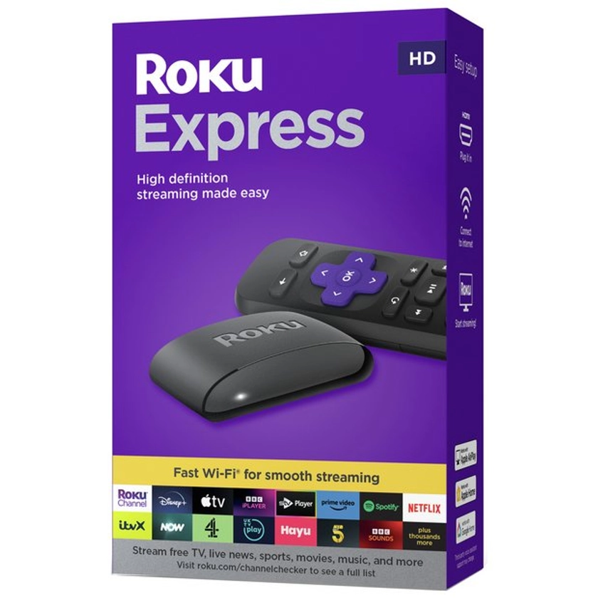 Buy Roku Express HD Streaming Device with HDMI Cable and Remote | Smart TV sticks and boxes | Argos