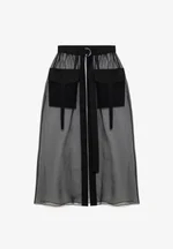 ORGANZA SKIRT WITH POCKET DETAILED - A-line skirt - black
