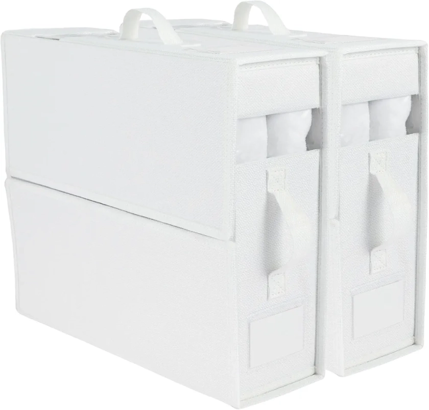1pcs/2pcs Bed Sheet Organizer,Bed Sheet Storage Box,Portable Storage Box,Foldable Clothing Storage Box,Household Clothing and Quilt Storage Bag,Vacuum Storage Bags (2pcs white)