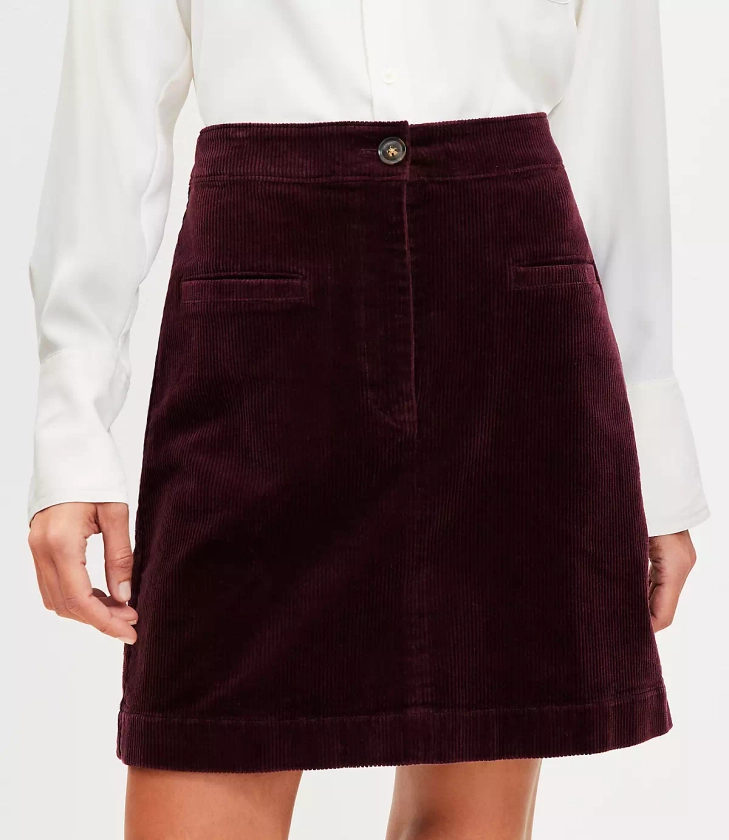 Petite Corduroy Mini Pocket Skirt