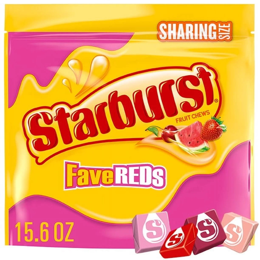 Starburst Favereds Caramelos Masticables de Frutas Tamaño para Compartir, Bolsa de 15,6 oz