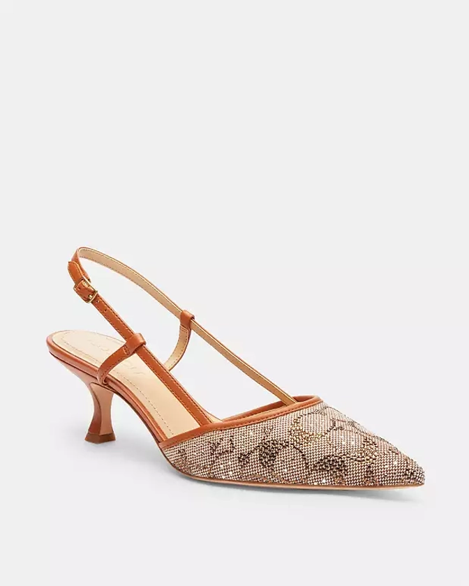 COACH® | Rosie Slingback In Crystal Signature Jacquard