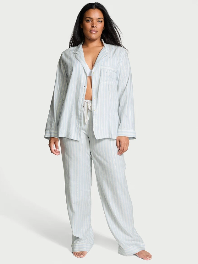 Acheter Pyjama coordonné long en flanelle – Commander des pyjamas en ligne 5000000360 – Victoria's Secret