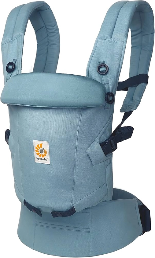 Ergobaby Mochila Portabebé Ergonómica Adapt Algodón Softtouch, Para Recién Nacidos, 3 Posiciones De Transporte, Slate Blue