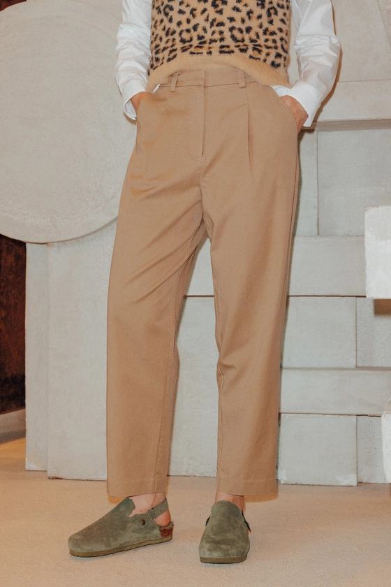 Pantalon chino à pinces Femme