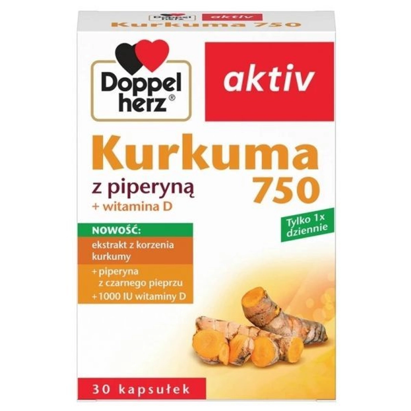 Doppel herz aktiv kurkuma z piperyną + witamina D x 30kaps