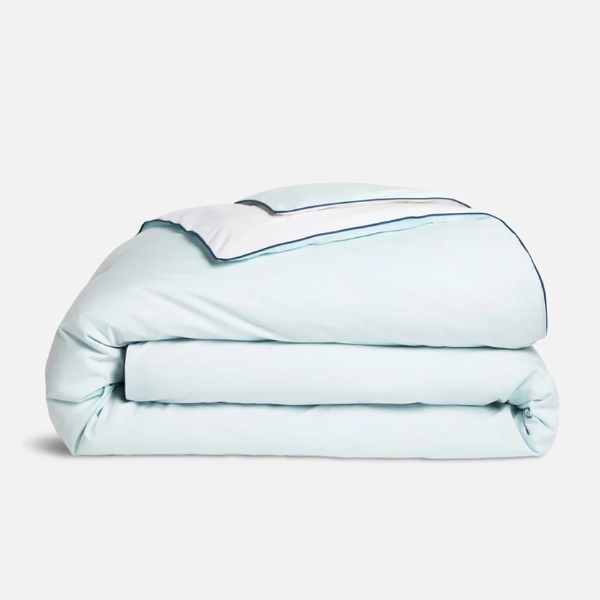 Piped Classic Percale Duvet Cover