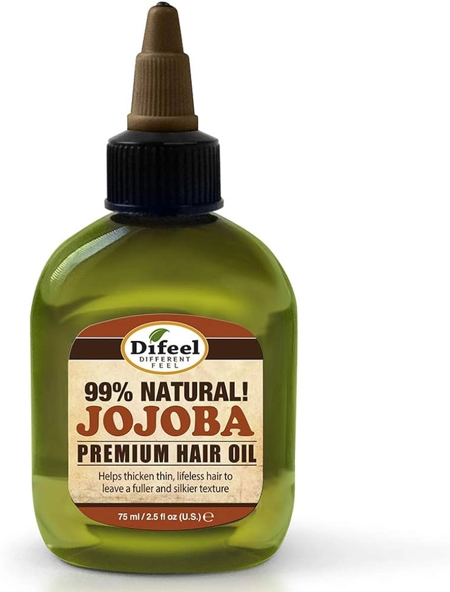 Difeel Premium Natural Hair Oil - Jojoba Oil 2.5 ounce (2-Pack)