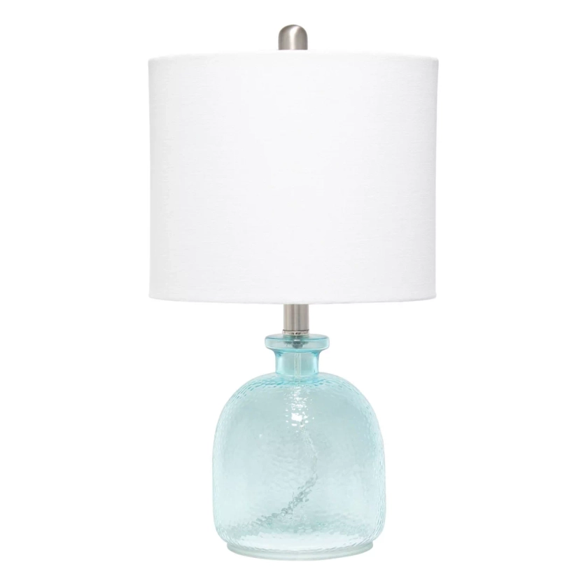 Elegant Designs Modern Textured Glass Table Lamp - Clear Blue - Walmart.com