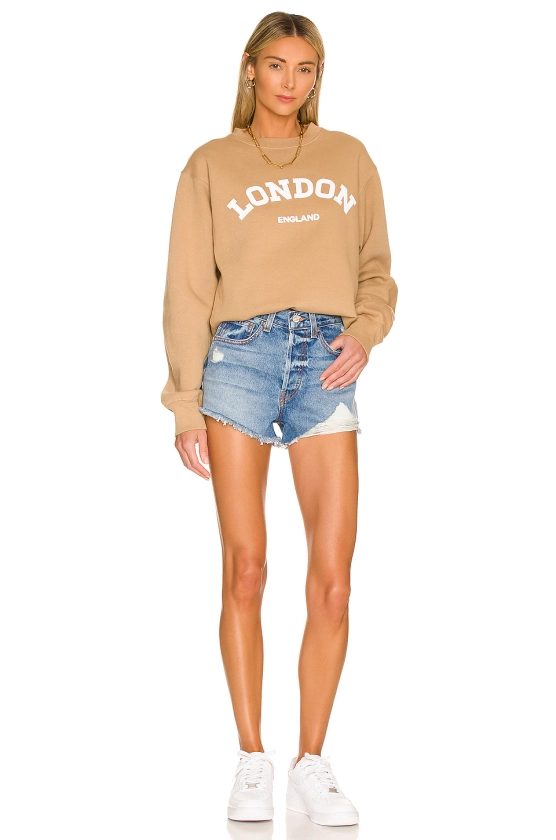 DEPARTURE London Crewneck Sweatshirt in Tan | REVOLVE