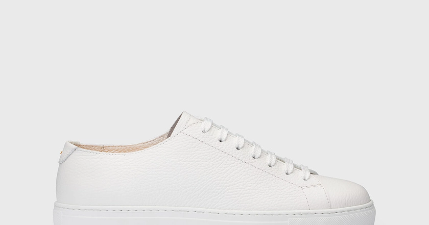 Men’s sneaker in tumbled leather | white - Doucal’s | Doucal's