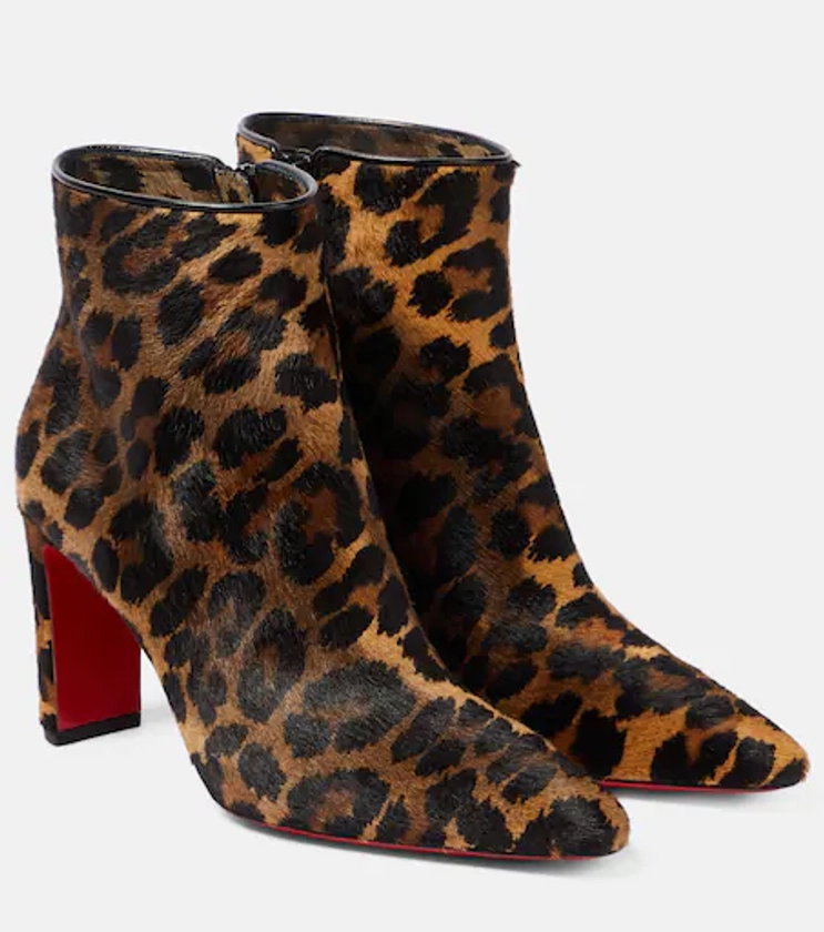 Suprabooty 85 leopard-print ankle boots in brown - Christian Louboutin | Mytheresa