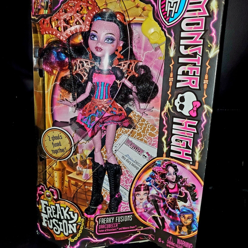 Monster High Freaky Fusion Dracubecca Doll Draculaura & Robecca Steam NIB 2013