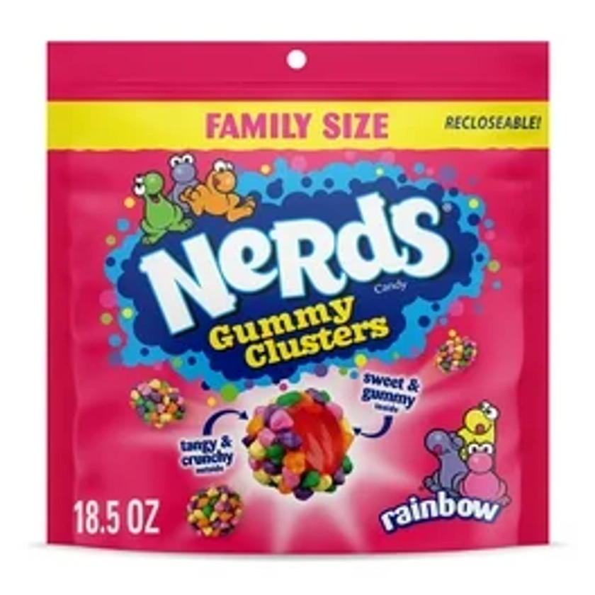 NERDS Gummy Clusters, Candy, Rainbow, Crunchy and Gummy, 8 oz