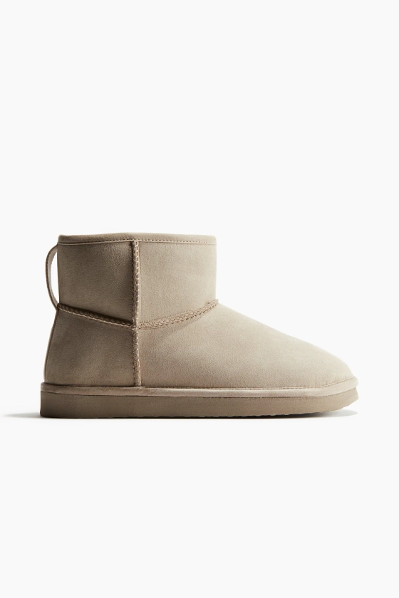 Bottines chaudement doublées - Talon plat - Beige clair - FEMME | H&M FR