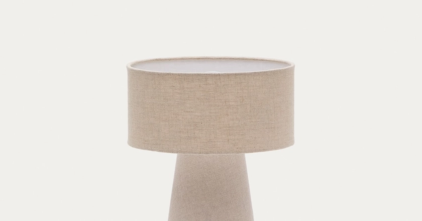 Lampe de table Algaida en tissu gris | Kave Home®