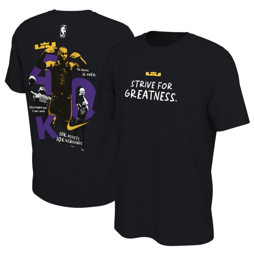 Los Angeles Lakers Lebron James 40K Point Record T-Shirt - Mens