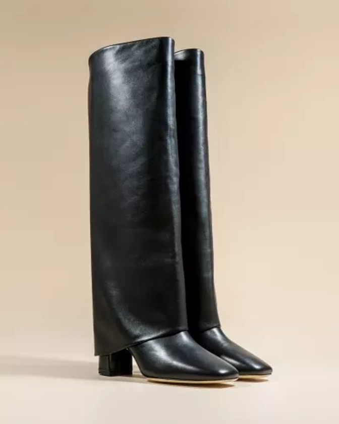 MI/MAI - Collections - Bottes et Cuissardes - Bottes hautes à revers en cuir Nolan