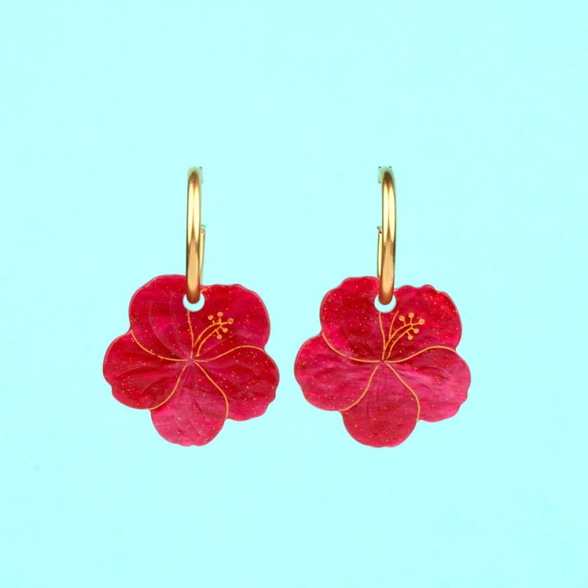 Boucles d'oreilles Hibiscus Coucou Suzette