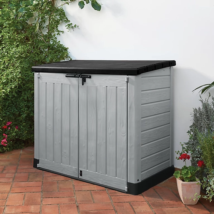 Keter Store It Out Max Grey 1200L Pent Garden storage 1250mm 1455mm | DIY at B&Q