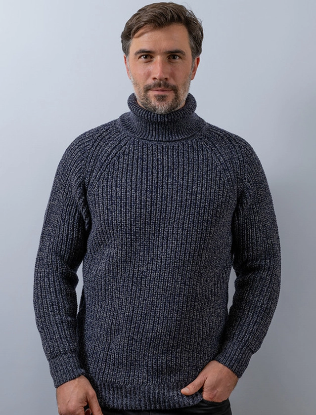 Fisherman's Merino Ribbed Turtleneck Sweater