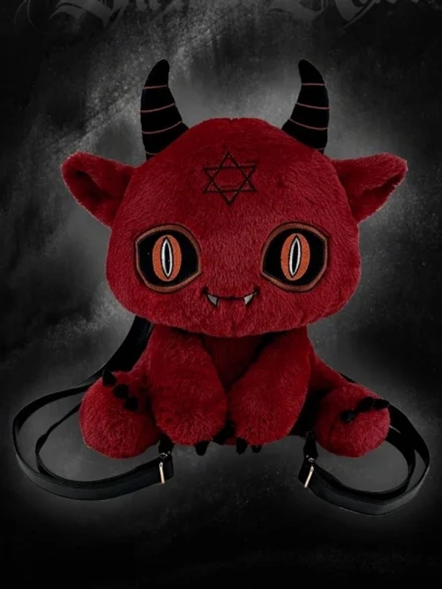 [$72.00]Red Devil Gothic Plush Backpack Bag